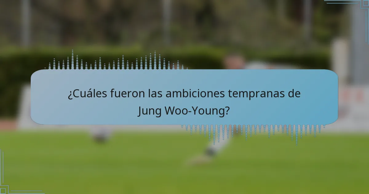 ¿Cuáles fueron las ambiciones tempranas de Jung Woo-Young?