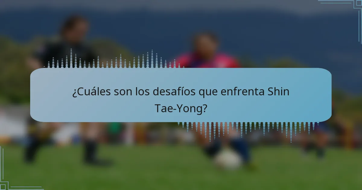 ¿Cuáles son los desafíos que enfrenta Shin Tae-Yong?