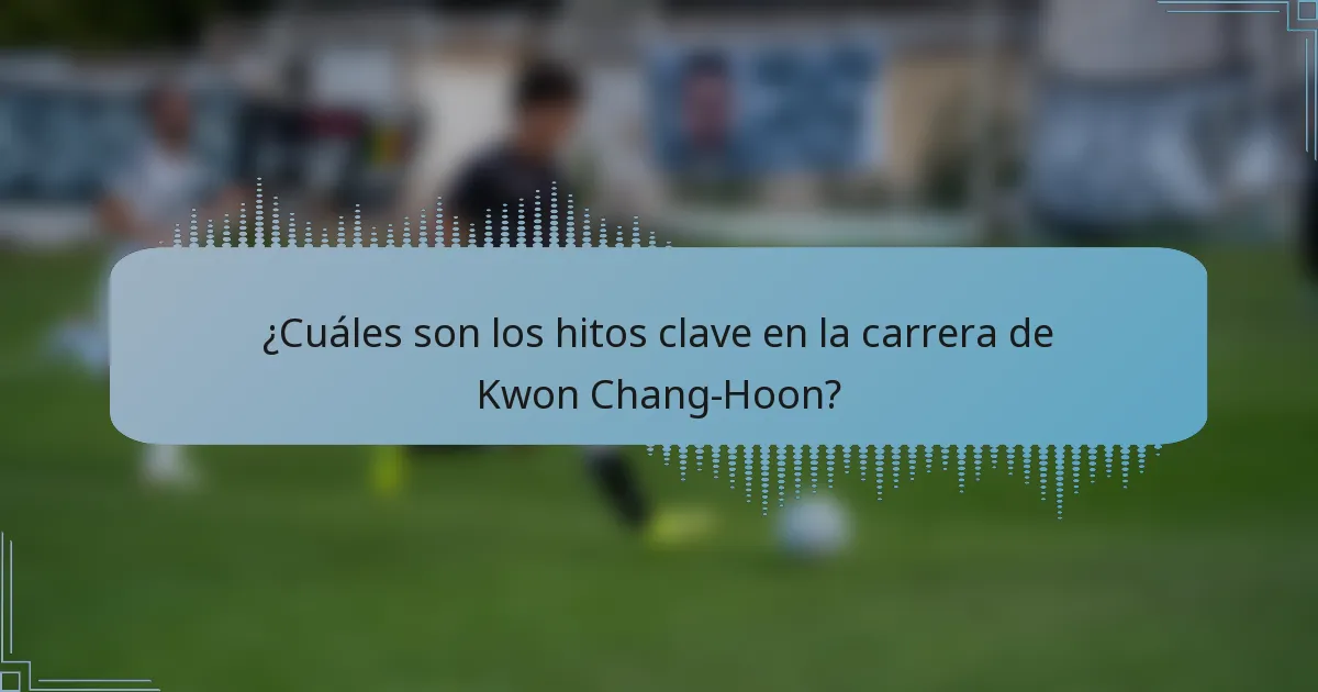 ¿Cuáles son los hitos clave en la carrera de Kwon Chang-Hoon?