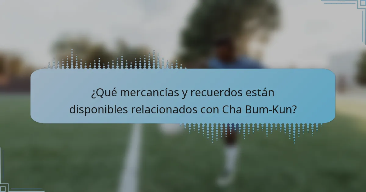 ¿Qué mercancías y recuerdos están disponibles relacionados con Cha Bum-Kun?